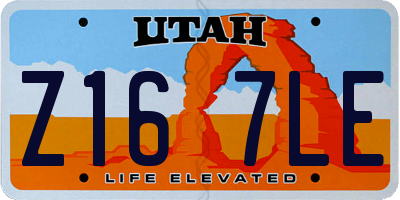 UT license plate Z167LE