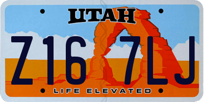 UT license plate Z167LJ