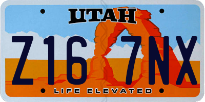 UT license plate Z167NX