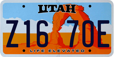 UT license plate Z167OE