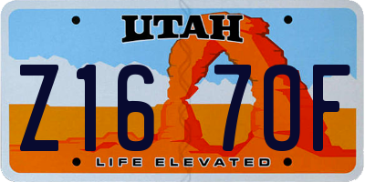UT license plate Z167OF