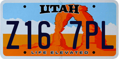 UT license plate Z167PL