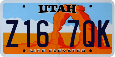UT license plate Z167QK