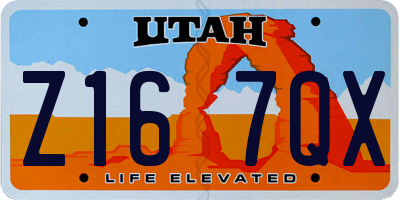 UT license plate Z167QX