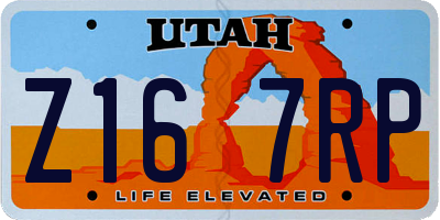 UT license plate Z167RP
