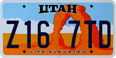 UT license plate Z167TD