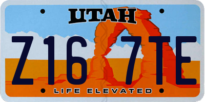 UT license plate Z167TE