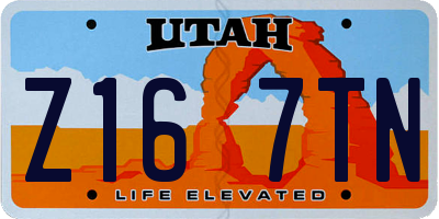 UT license plate Z167TN
