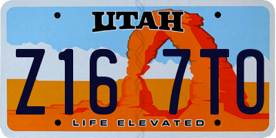 UT license plate Z167TO