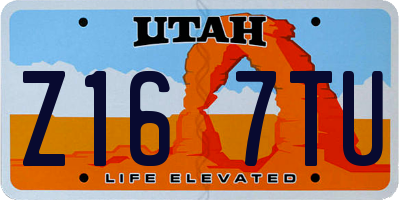 UT license plate Z167TU