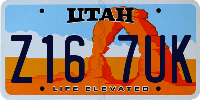 UT license plate Z167UK