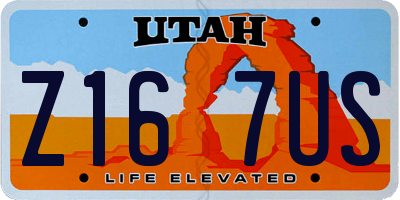 UT license plate Z167US