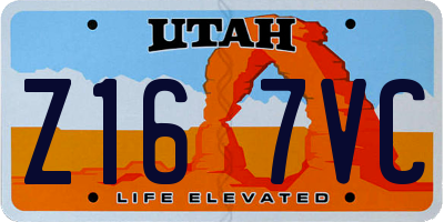 UT license plate Z167VC