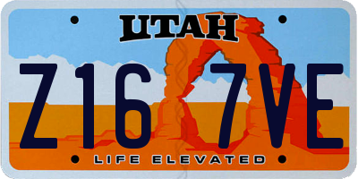 UT license plate Z167VE