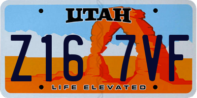 UT license plate Z167VF
