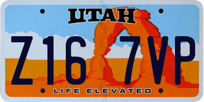 UT license plate Z167VP