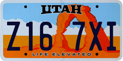 UT license plate Z167XI