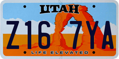 UT license plate Z167YA
