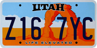 UT license plate Z167YC