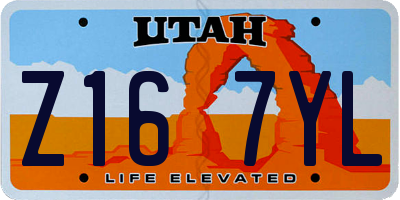 UT license plate Z167YL