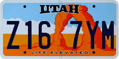 UT license plate Z167YM