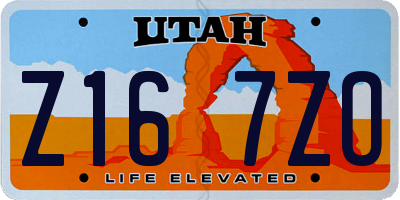 UT license plate Z167ZO