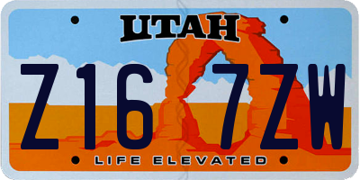 UT license plate Z167ZW