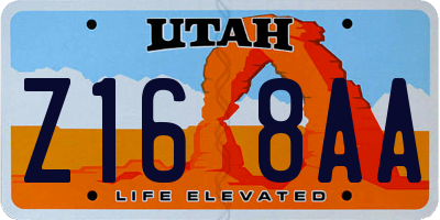 UT license plate Z168AA