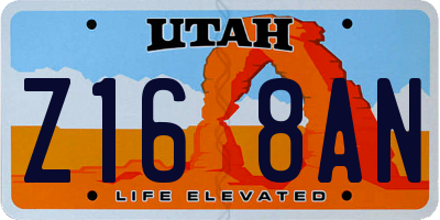 UT license plate Z168AN