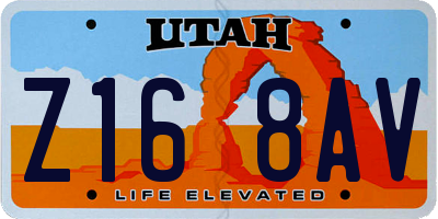 UT license plate Z168AV