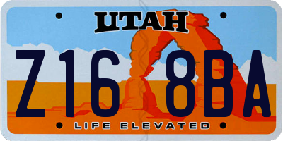 UT license plate Z168BA
