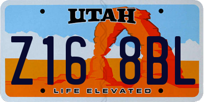 UT license plate Z168BL