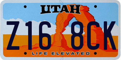 UT license plate Z168CK