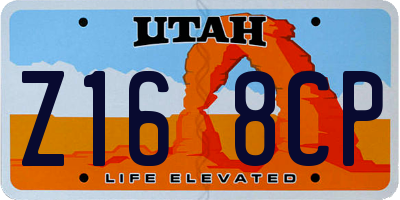UT license plate Z168CP