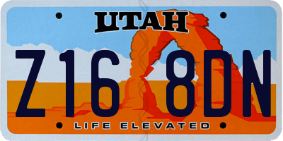 UT license plate Z168DN