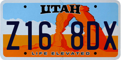 UT license plate Z168DX