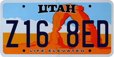 UT license plate Z168ED