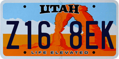 UT license plate Z168EK