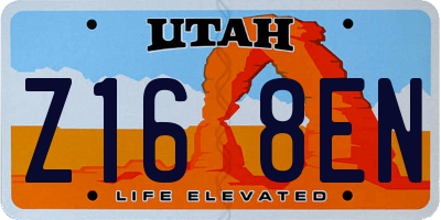 UT license plate Z168EN