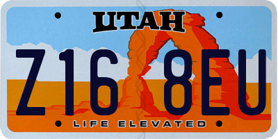 UT license plate Z168EU