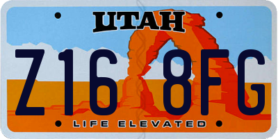 UT license plate Z168FG