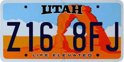 UT license plate Z168FJ