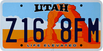 UT license plate Z168FM