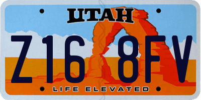 UT license plate Z168FV