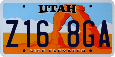 UT license plate Z168GA