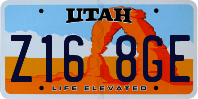 UT license plate Z168GE