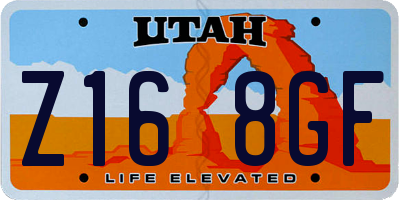 UT license plate Z168GF