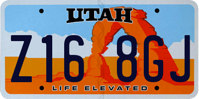 UT license plate Z168GJ