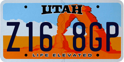 UT license plate Z168GP
