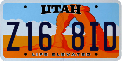 UT license plate Z168ID